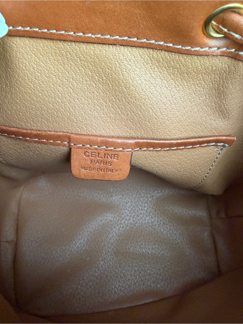 Celine Brown & Tan Striped Mini Backpack - Picture 7 of 10